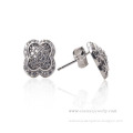 Cheap silver cubic zirconia stone stud earrings